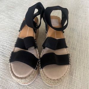 Dolce Vita Lury Espadrille Platform Sandals Size 7 Black